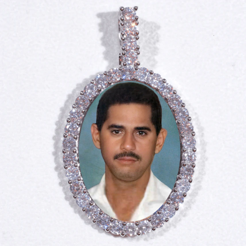 Large 3D Oval Custom Picture Pendant