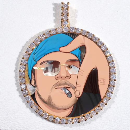 LARGE 3D CIRCLE CUSTOM PICTURE PENDANT
