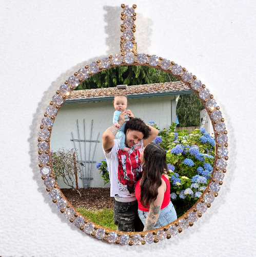 LARGE 3D CIRCLE CUSTOM PICTURE PENDANT