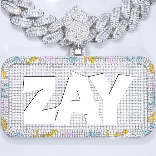 CUSTOM LETTER NECKLACE 3D COLORFUL SQUARE