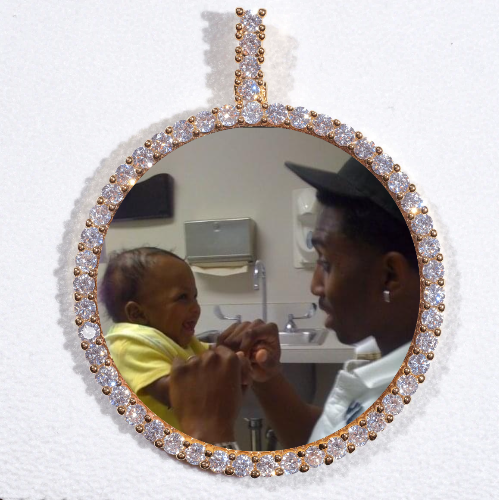 LARGE 3D CIRCLE CUSTOM PICTURE PENDANT