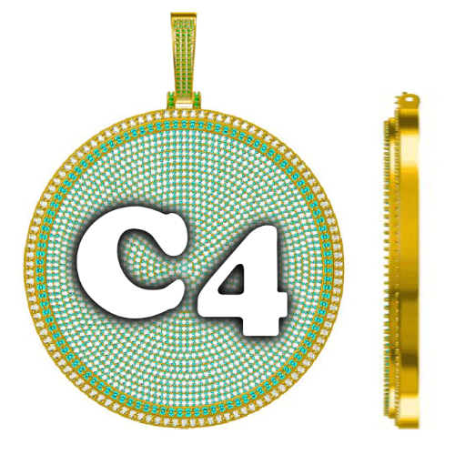 CUSTOM LETTER NECKLACE 3D BIG DISC