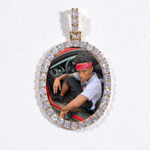 3D Oval Custom Picture Pendant
