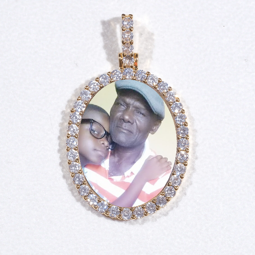 3D Oval Custom Picture Pendant