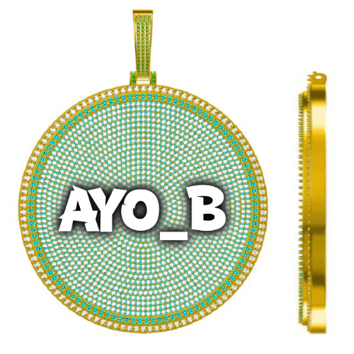 CUSTOM LETTER NECKLACE 3D BIG DISC