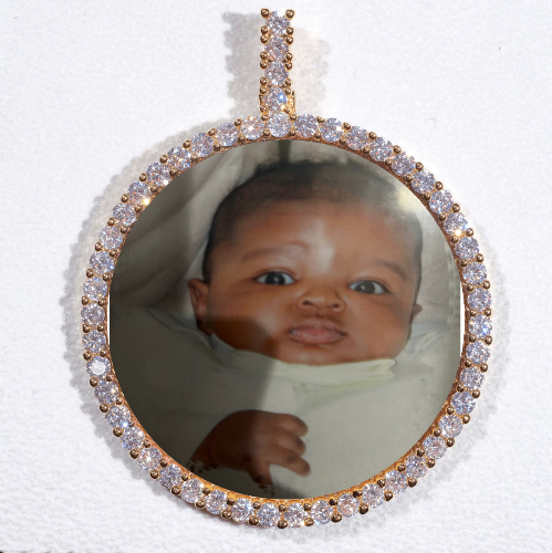 LARGE 3D CIRCLE CUSTOM PICTURE PENDANT