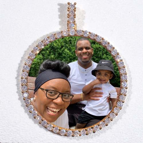 LARGE 3D CIRCLE CUSTOM PICTURE PENDANT