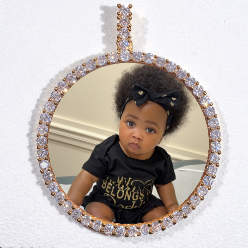 LARGE 3D CIRCLE CUSTOM PICTURE PENDANT