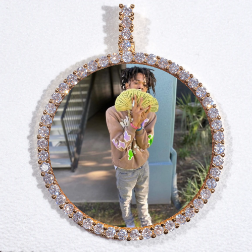 LARGE 3D CIRCLE CUSTOM PICTURE PENDANT