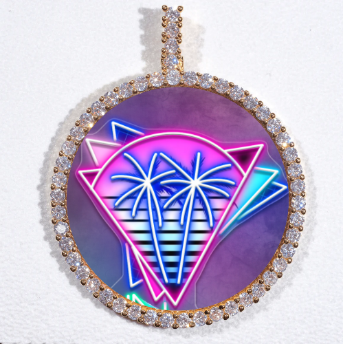 LARGE 3D CIRCLE CUSTOM PICTURE PENDANT