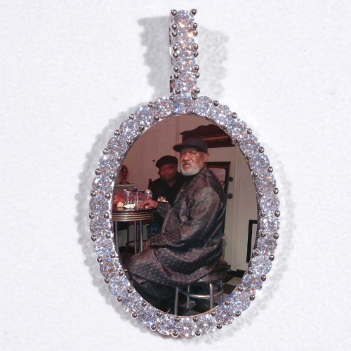 Large 3D Oval Custom Picture Pendant