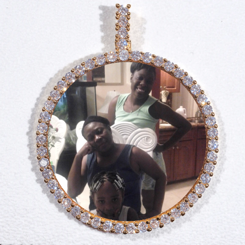 LARGE 3D CIRCLE CUSTOM PICTURE PENDANT