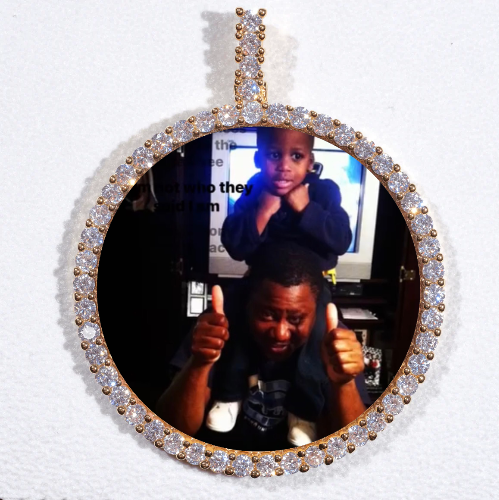LARGE 3D CIRCLE CUSTOM PICTURE PENDANT
