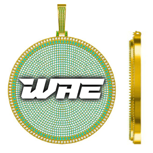 CUSTOM LETTER NECKLACE 3D BIG DISC