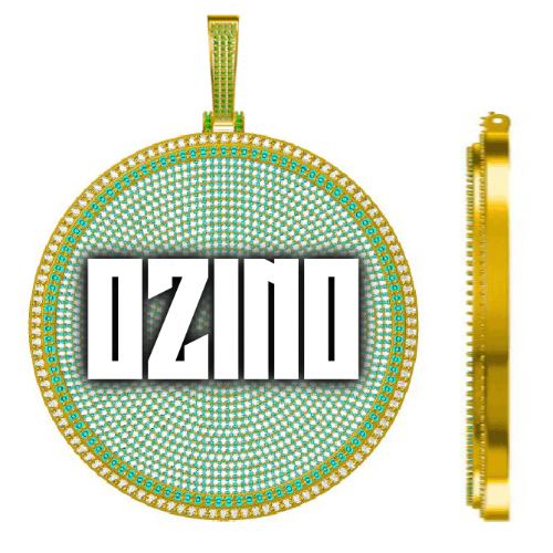CUSTOM LETTER NECKLACE 3D BIG DISC