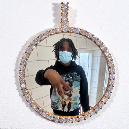 LARGE 3D CIRCLE CUSTOM PICTURE PENDANT