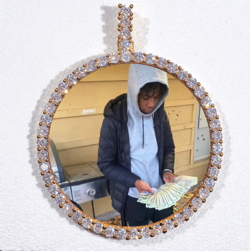 LARGE 3D CIRCLE CUSTOM PICTURE PENDANT