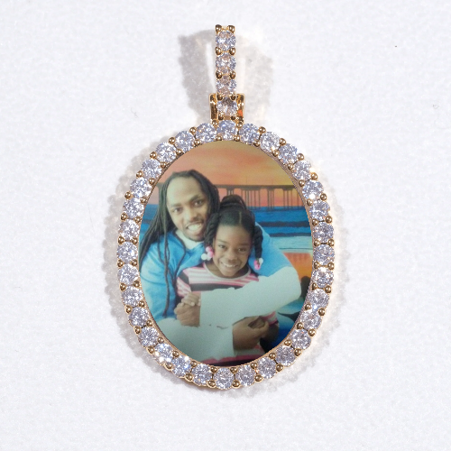 3D Oval Custom Picture Pendant