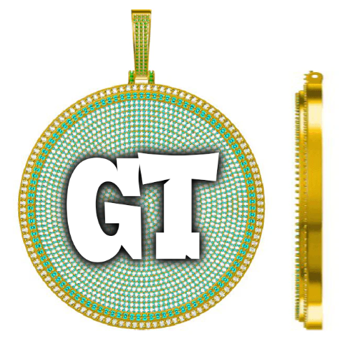 CUSTOM LETTER NECKLACE 3D BIG DISC