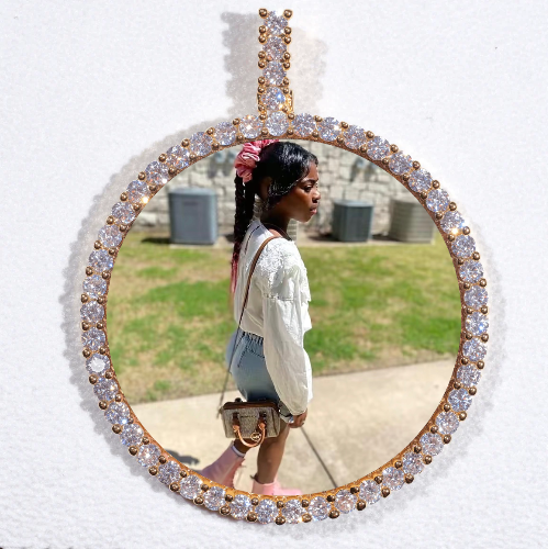LARGE 3D CIRCLE CUSTOM PICTURE PENDANT