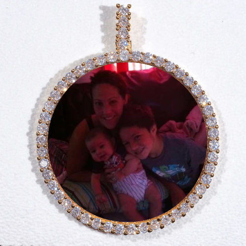 LARGE 3D CIRCLE CUSTOM PICTURE PENDANT