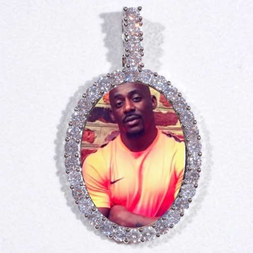Large 3D Oval Custom Picture Pendant