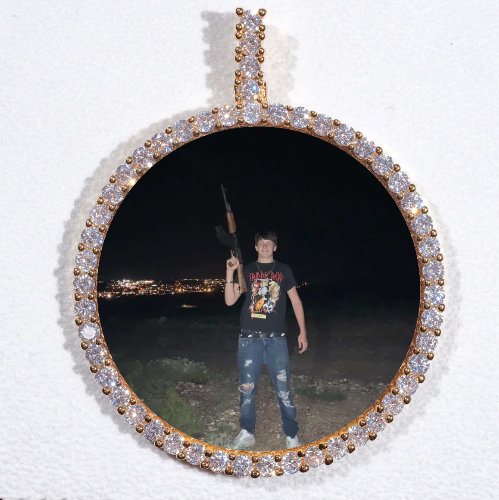 LARGE 3D CIRCLE CUSTOM PICTURE PENDANT