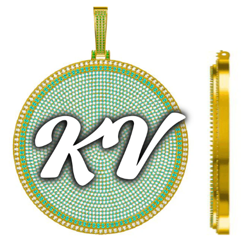 CUSTOM LETTER NECKLACE 3D BIG DISC