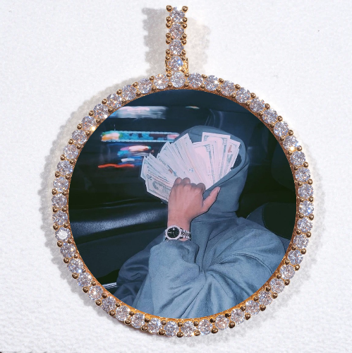 LARGE 3D CIRCLE CUSTOM PICTURE PENDANT