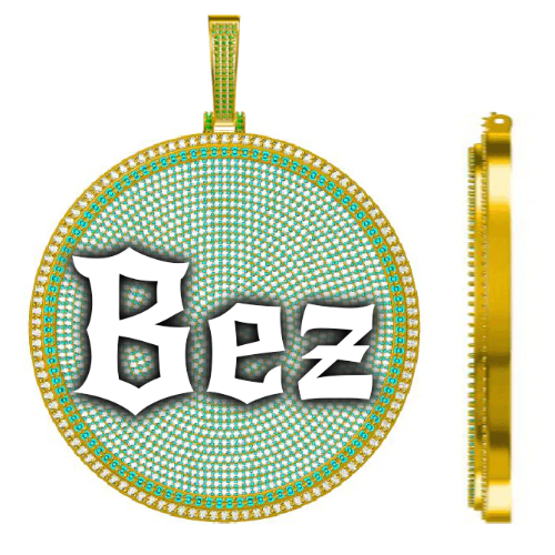 CUSTOM LETTER NECKLACE 3D BIG DISC