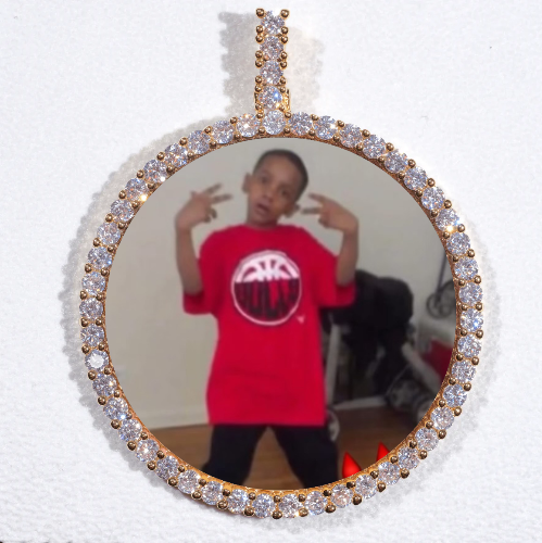 LARGE 3D CIRCLE CUSTOM PICTURE PENDANT