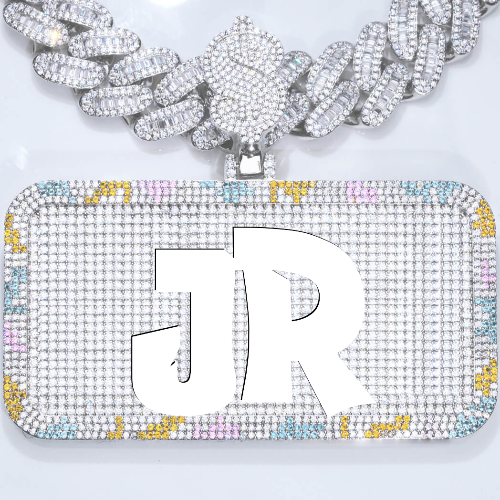 CUSTOM LETTER NECKLACE 3D COLORFUL SQUARE