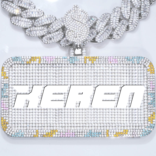 CUSTOM LETTER NECKLACE 3D COLORFUL SQUARE