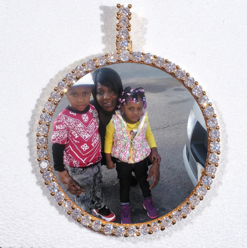 LARGE 3D CIRCLE CUSTOM PICTURE PENDANT