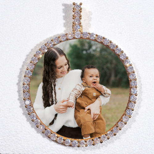LARGE 3D CIRCLE CUSTOM PICTURE PENDANT