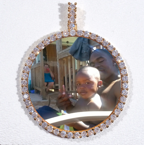 LARGE 3D CIRCLE CUSTOM PICTURE PENDANT