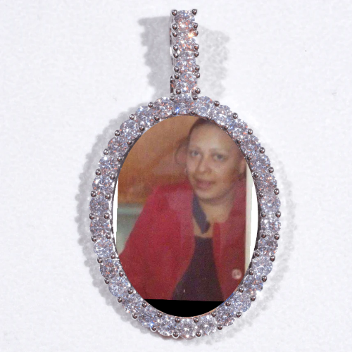 Large 3D Oval Custom Picture Pendant