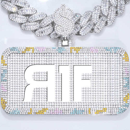 CUSTOM LETTER NECKLACE 3D COLORFUL SQUARE