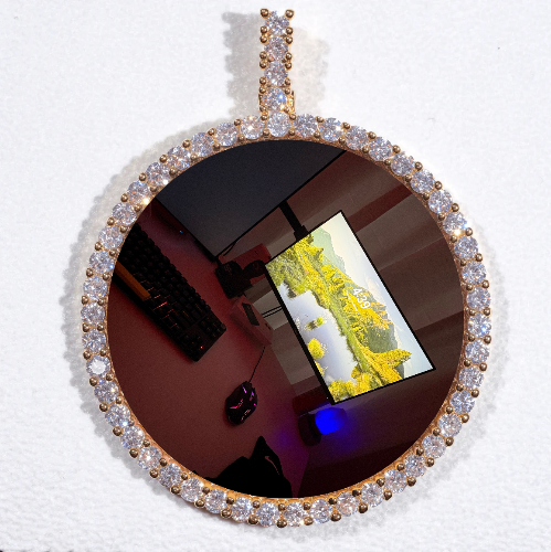 LARGE 3D CIRCLE CUSTOM PICTURE PENDANT
