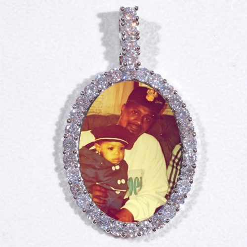 Large 3D Oval Custom Picture Pendant