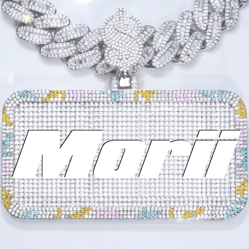 CUSTOM LETTER NECKLACE 3D COLORFUL SQUARE
