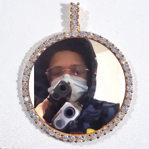 LARGE 3D CIRCLE CUSTOM PICTURE PENDANT