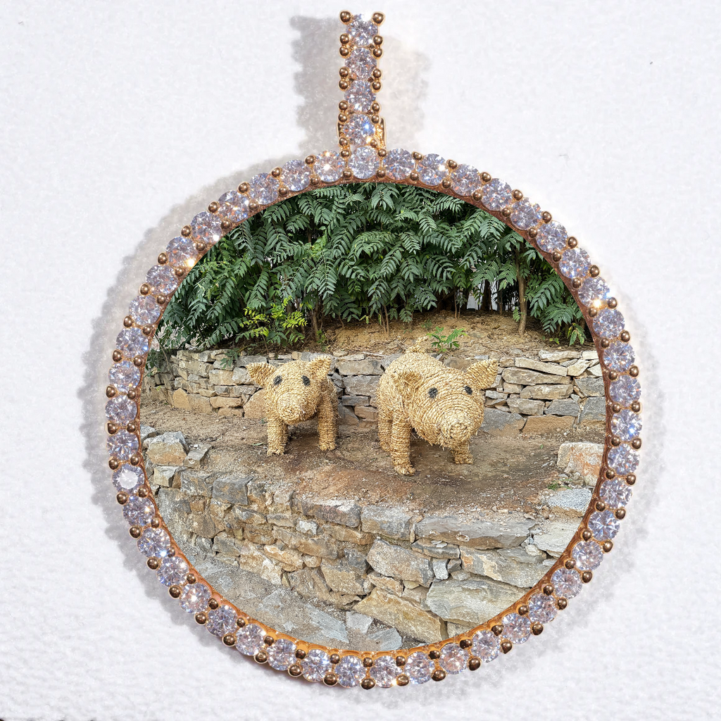 LARGE 3D CIRCLE CUSTOM PICTURE PENDANT