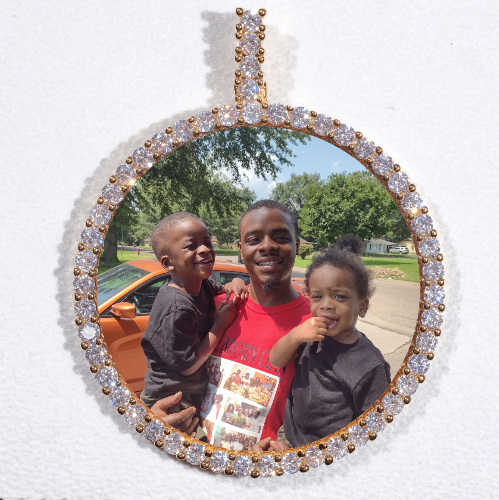 LARGE 3D CIRCLE CUSTOM PICTURE PENDANT