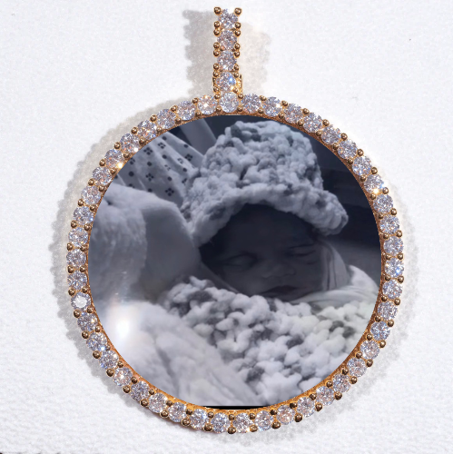 LARGE 3D CIRCLE CUSTOM PICTURE PENDANT