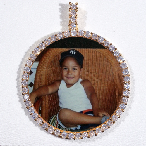 LARGE 3D CIRCLE CUSTOM PICTURE PENDANT