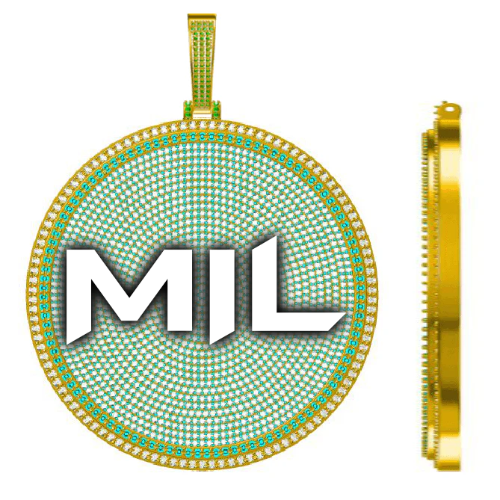 CUSTOM LETTER NECKLACE 3D BIG DISC