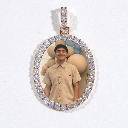 3D Oval Custom Picture Pendant