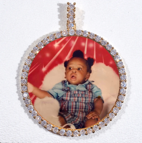 LARGE 3D CIRCLE CUSTOM PICTURE PENDANT