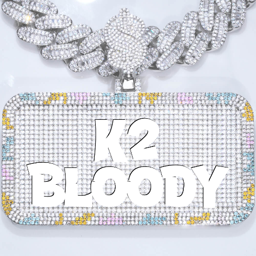 CUSTOM LETTER NECKLACE 3D COLORFUL SQUARE